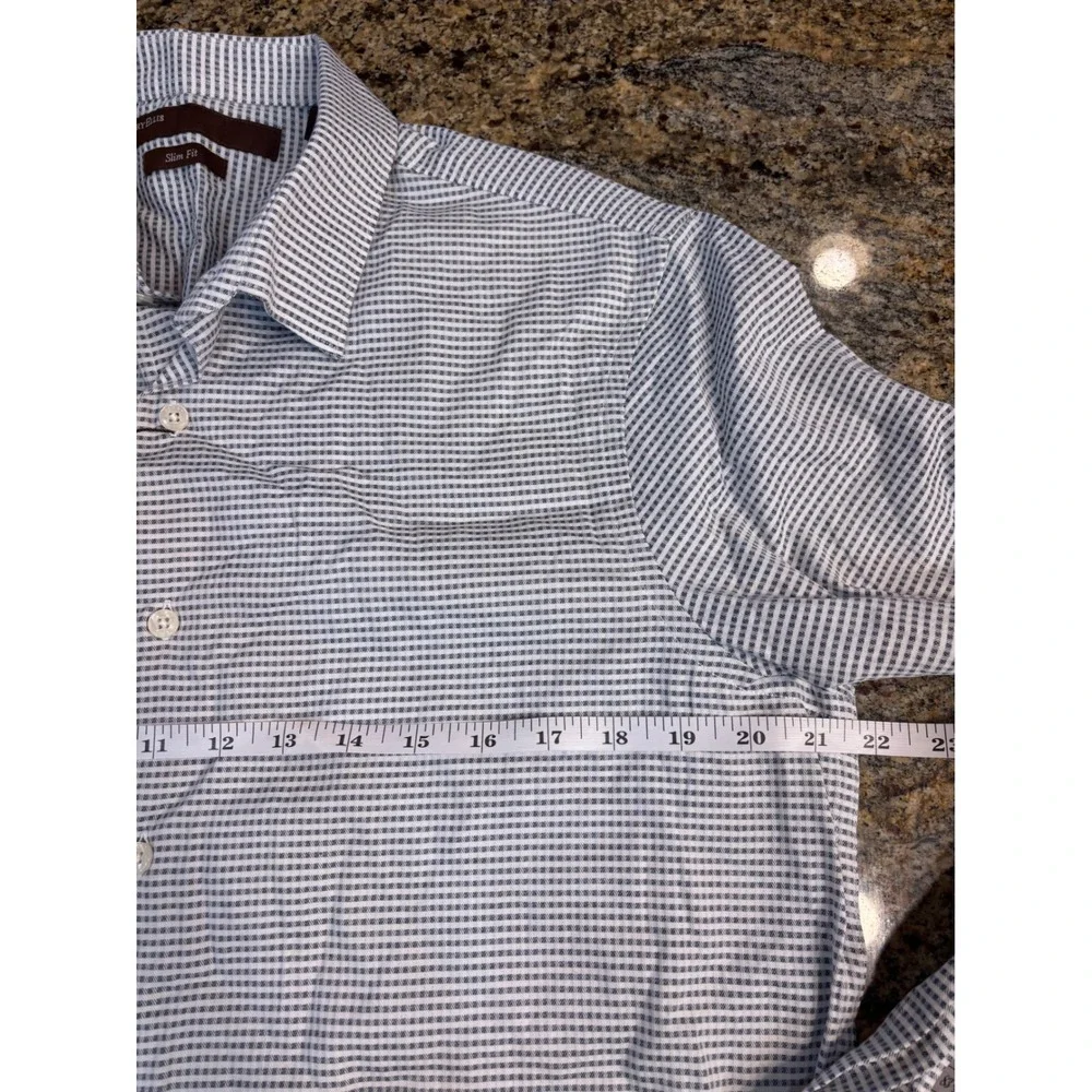 (2 BUNDLE) NWT Perry Ellis & JB Holt Button Down Shirt Blue Grey Slim Athletic L